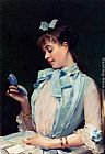 Raimundo de Madrazo y Garreta Portrait Of Aline Mason In Blue painting